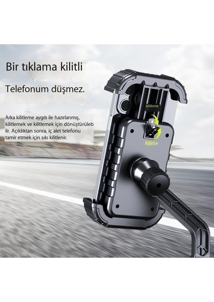 Elektrikli Araç Cep Telefonu Tutucu Motosiklet Bisiklet Paket Servisi Olan Restoran Binici Bisiklet Otomatik Kilitleme Rafı (Yurt Dışından) fırsatları