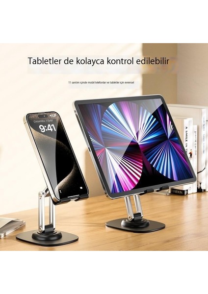 Dönen Ayarlanabilir Cep Telefonu Standı Katlanır Yaratıcı Taşınabilir Tembel Cep Telefonu Standı Masaüstü (Yurt Dışından)