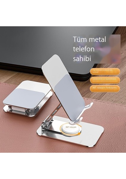 Alüminyum Alaşımlı Cep Telefonu Tutucusu Dönen Masaüstü Tablet Tutucusu (Yurt Dışından)