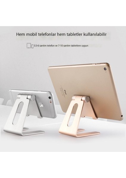 Cep Telefonu Standı Masaüstü Standı Ayarlanabilir Metal Tablet Şarj Tabanı (Yurt Dışından)