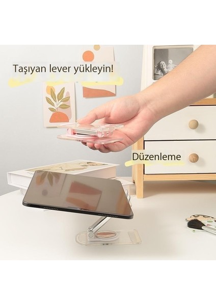 Akrilik Masaüstü Cep Telefonu Tutucusu Masaüstü Dönen Katlanabilir Tembel Kaymaz Tablet Destek Standı (Yurt Dışından) fırsatları