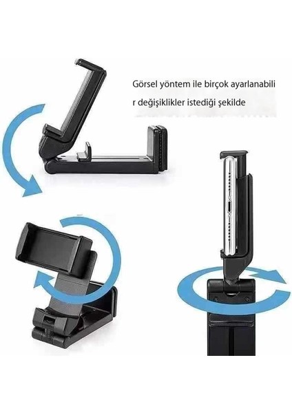 Çok Fonksiyonlu Masaüstü Tembel Cep Telefonu Tutucusu Kaldırma Katlanır Döner Braket (Yurt Dışından)
