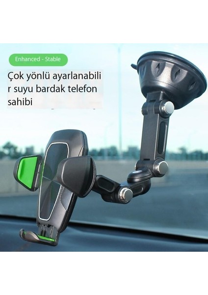 Araç Cep Telefonu Tutucusu Araç Gösterge Paneli Ön Cam Vantuz Çok Eklemli Araç Navigasyon Tutucusu (Yurt Dışından)