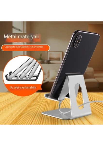 Cep Telefonu Tutucusu Tablet Tutucusu Alt Cep Telefonu Tutucusu Ayarlanabilir Açı Alüminyum Alaşımı (Yurt Dışından)