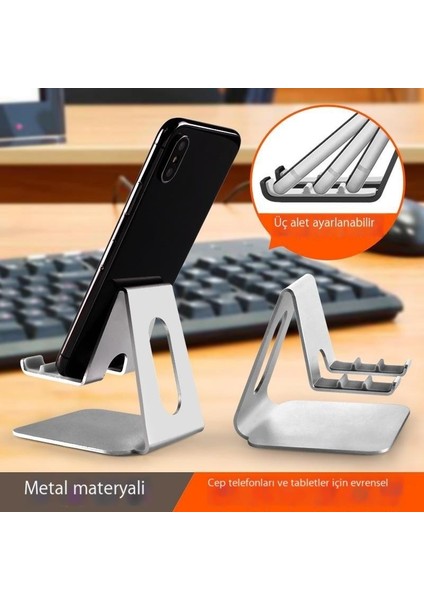 Cep Telefonu Tutucusu Tablet Tutucusu Alt Cep Telefonu Tutucusu Ayarlanabilir Açı Alüminyum Alaşımı (Yurt Dışından)