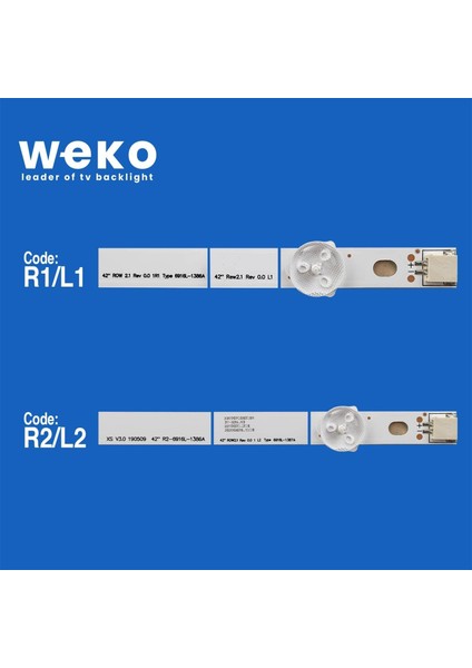 WKSET-6364 35756X3 35757X3 35758X2 35759X2 42 Row2.1 Rev 0.6 1 82,5 cm Birleştirilmiş LED Kodu 5 Adet LED Bar