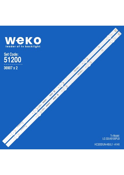 WKSET-6200 36907X2 SSC_32LK61_BOE(FHD)_ 5LED_171020 2 Adet LED Bar