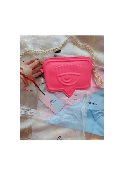 Zincirli Yandan Omuz Çantası 71SB4BAX Fluorescent Pink fiyatları