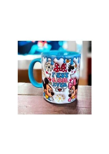 Best Mom Ever Mickey Mouse Anneler Günü Hediyelik Tasarım Porselen Kupa Bardak