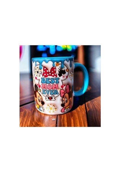 Best Mom Ever Mickey Mouse Anneler Günü Hediyelik Tasarım Porselen Kupa Bardak modelleri