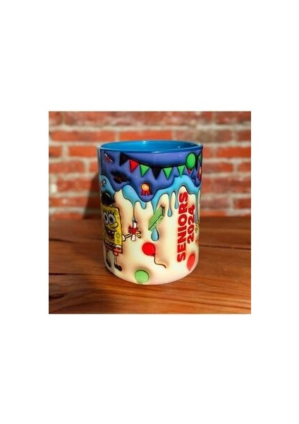 Sünger Bob Tasarım Hediyelik Kupa Bardak-Doğum Günü Hediyesi-Karakter Yazılı Kupa fiyatları