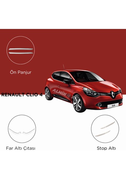 Renault Clio 4 Set Ön Panjur-Far Altı Çıtası-Stop Altı