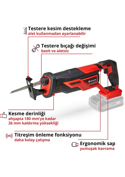 TE-AP 18/26 Li - Solo, Akülü Kılıç Testere (Akü ve şarj cihazı dahil değildir)