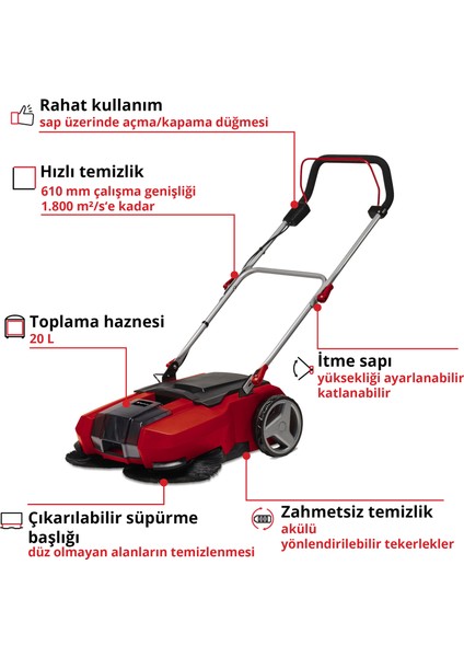 TE-SW 18/610 Li - Solo, Akülü Zemin Temizleme (Akü ve şarj cihazı dahil değildir)