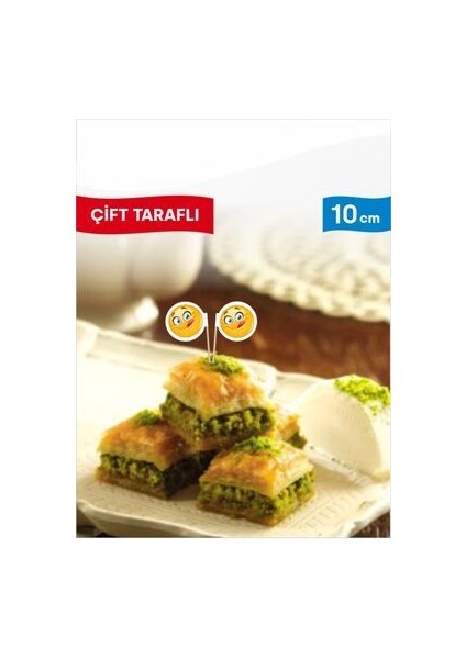10 Cm, 100 Adet - Lezzetli Sunumlara Özel Oval Içi Emoji Bayrak Kürdan fırsatları
