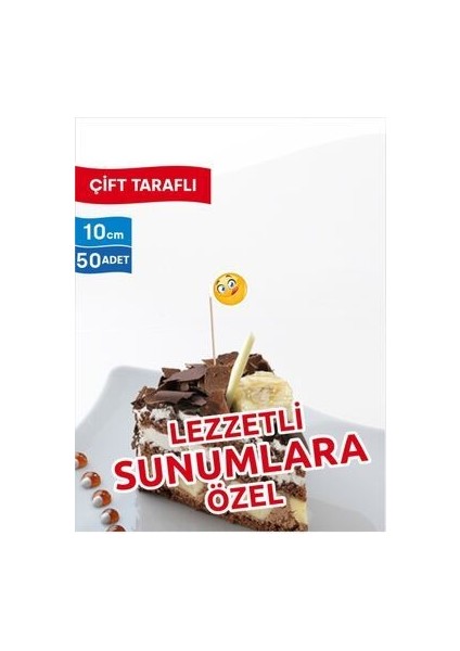 10 Cm, 50 Adet - Lezzetli Sunumlara Özel Oval Içi Emoji Bayrak Kürdan indirimleri