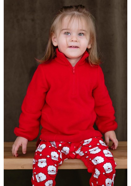 Yumuşak Dokulu Fermuarlı Dik Yaka Kışlık Unisex Çocuk Polar