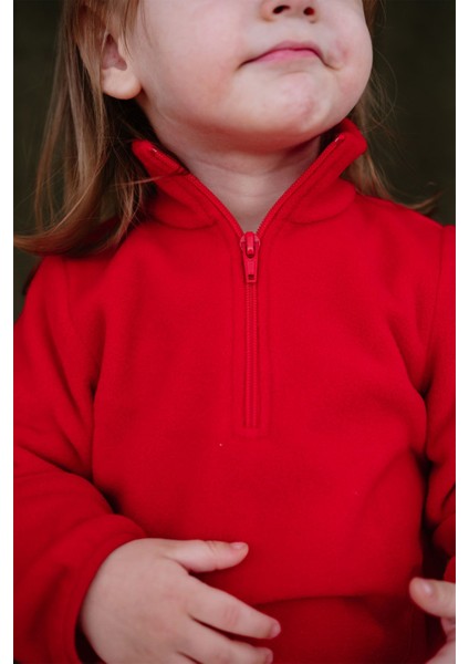 Yumuşak Dokulu Fermuarlı Dik Yaka Kışlık Unisex Çocuk Polar modelleri