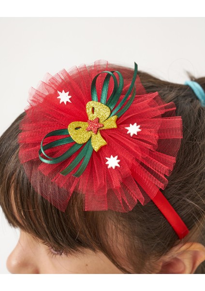 kız Çocuk Fiyonk Detaylı Taçlı Yeni Yıl Yılbaşı Noel Pamuklu Elbise fırsatları