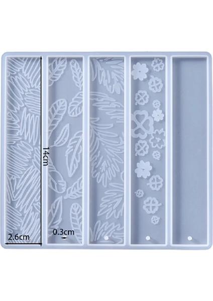 Epoksi Çoklu Desenli Kitap Ayracı Silikon Ayraç Kalıbı + 10 Adet Karışık Püskül