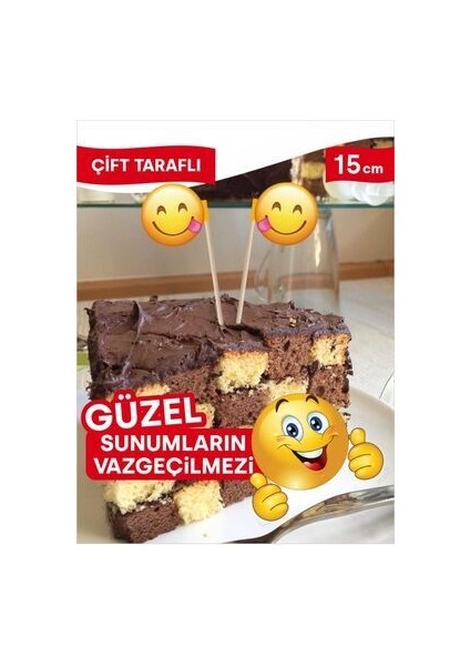 10 Cm, 10 Adet - En Lezzetli Yemeklere Özel Emoji Yuvarlak Model Bayrak Kürdan Ürünleri fırsatları