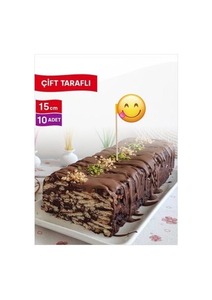 10 Cm, 10 Adet - En Lezzetli Yemeklere Özel Emoji Yuvarlak Model Bayrak Kürdan Ürünleri indirimleri