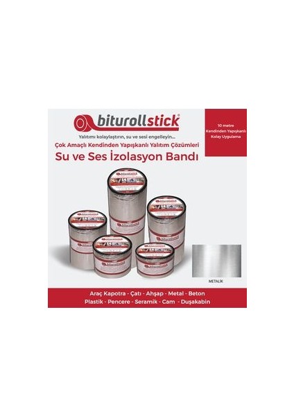 1 mm 30 cm Metalik 10MT. - Yapışkanlı Su Yalıtımı ve Ses Yalıtım Bandı