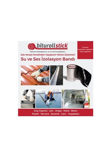 1 mm 30 cm Metalik 10MT. - Yapışkanlı Su Yalıtımı ve Ses Yalıtım Bandı