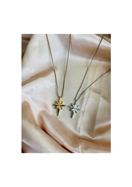 Kuzey Yıldızlı Kolye Çelik Trend Kolye