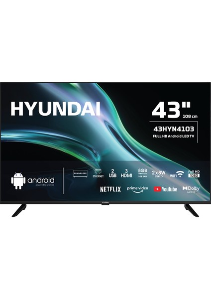 43HYN4103 43" 108 Ekran Uydu Alıcılı Full HD Smart Android LED TV