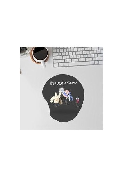 Bilek Destekli Mousepad Regular Show Ergonomik Kaymaz Taban Ev, Ofis, Oyun