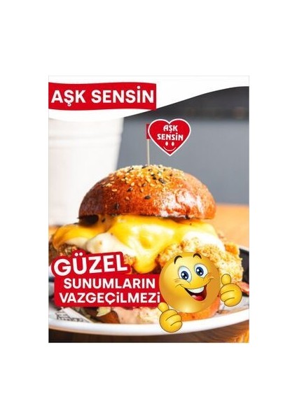 10 Cm, 50 Adet - Aşk Sensin Kalp Model Bayrak Kürdan fiyatları