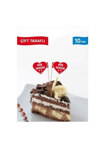10 Cm, 50 Adet - Aşk Sensin Kalp Model Bayrak Kürdan fırsatları