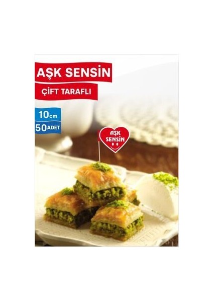 10 Cm, 50 Adet - Aşk Sensin Kalp Model Bayrak Kürdan indirimleri