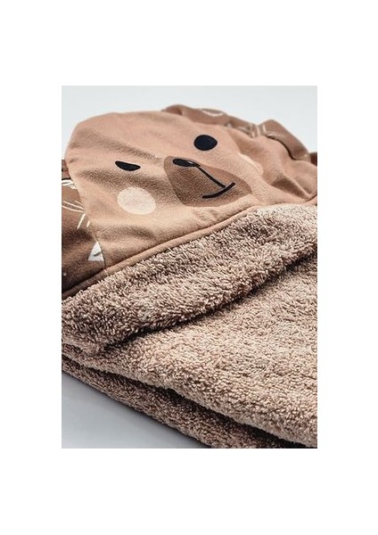 Teddy - Ayıcık Temalı Kahverengi Çocuk Banyo Havlusu