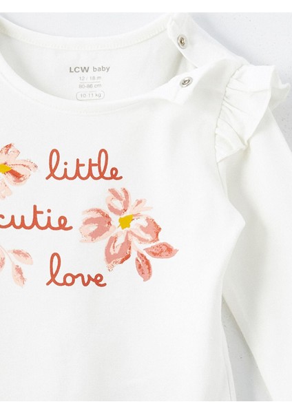 Lcw Baby Bisiklet Yaka Kısa Kollu Kız Bebek Çıtçıtlı Body ve Tayt 2'li Takım
