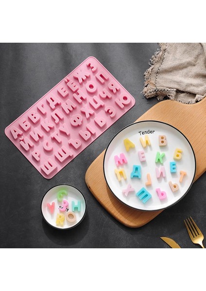 Çikolata Rus Alfabesi Kalıbı Rusça Harf Kalıbı Şeker Hamuru Silikon Russian Cake Mold indirimleri