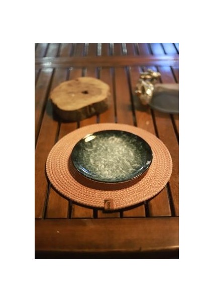 Amerikan Servis Supla Sunum Takımı Gül Kurusu Rengi 6 Adet 33 cm Hasır Jüt Örgü Tabak Altı Yanmaz fırsatları