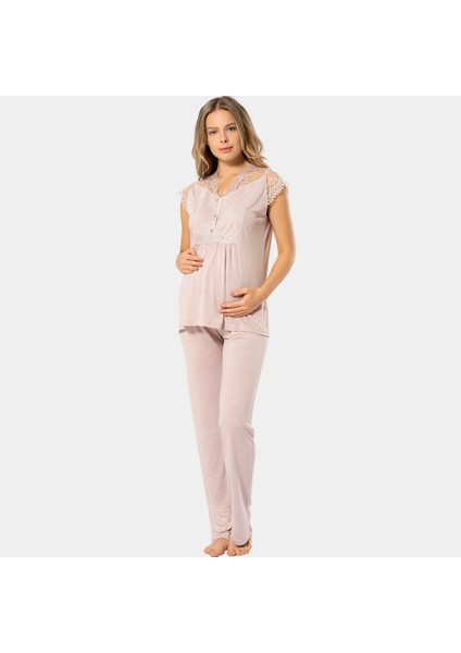 Kadın Lohusa Pijama Takımı 3294/PUDRA