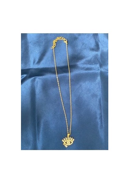 Göz Detaylı Altın Renk Kolye