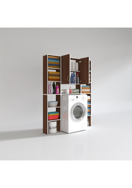 Kenzlife çamaşır makinesi dolabı veronikamaksduble cvz 180*126*20 banyo arkalıksız raflı