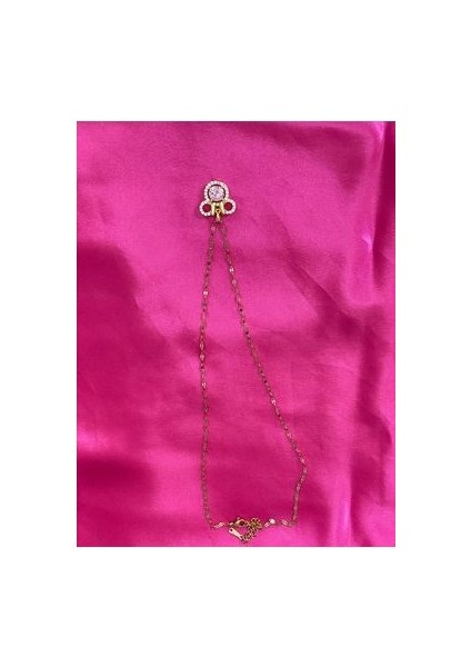 Mickey Mouse Tasarımlı Pembe Taşlı Altın Renkli Kolye fiyatları