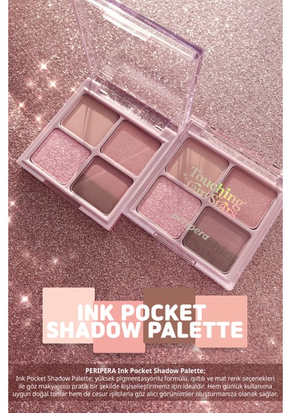 Mat ve Parıltılı Tonlarda 5'li Far Paleti Peripera Ink Pocket Shadow Palette (05TOUCHING Taro Stars)