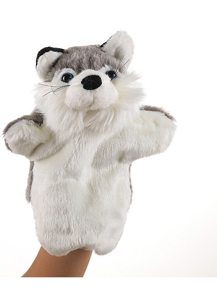 Gri Tilki Peluş Oyuncak Çocuk Interaktif El Kuklası 23CM (Yurt Dışından)