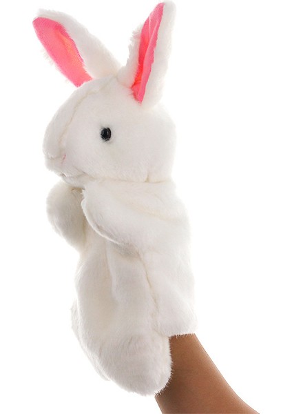 Beyaz Tavşan Çocuk Kuklası Peluş Oyuncak Hediyesi 25CM (Yurt Dışından)