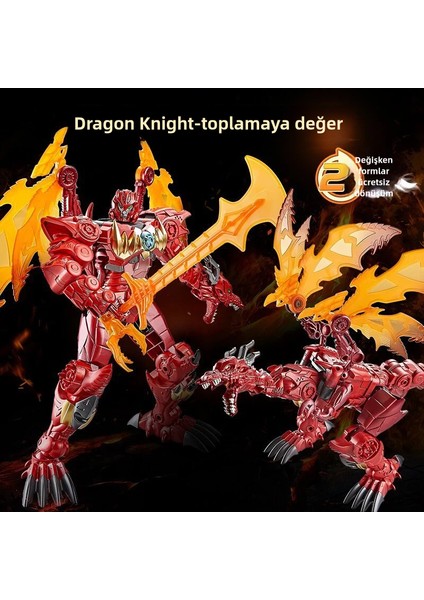 Transformers Büyütülmüş Kırmızı Ejderha Çocuk Oyuncakları Hediye 40CM (Yurt Dışından)