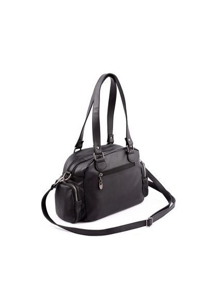 Kadın Orta Boy Siyah Yumuşak Yıkanmış Deri Bol Gözlü Kol ve Omuz Çantası modelleri