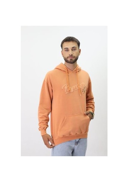 Eskitme Desenli Unisex Hoodie Sweatshirt