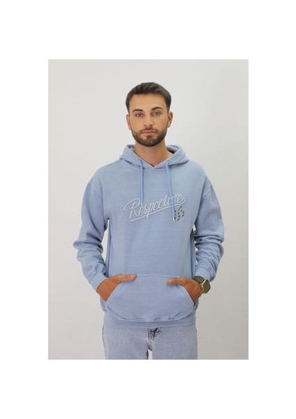 Eskitme Desenli Unisex Hoodie Sweatshirt fırsatları