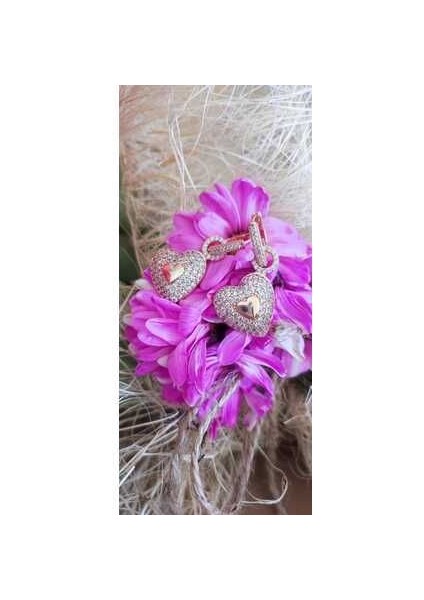 Modern ve Şık Gümüş Renk Kalpli Küpe